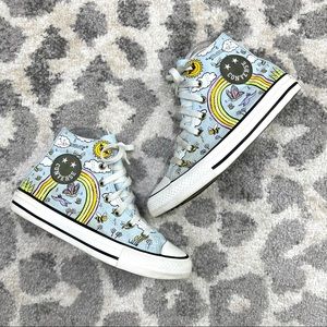 Camp Converse Rainbows & Bees Hi Tops sz 4 youth  - womens 6